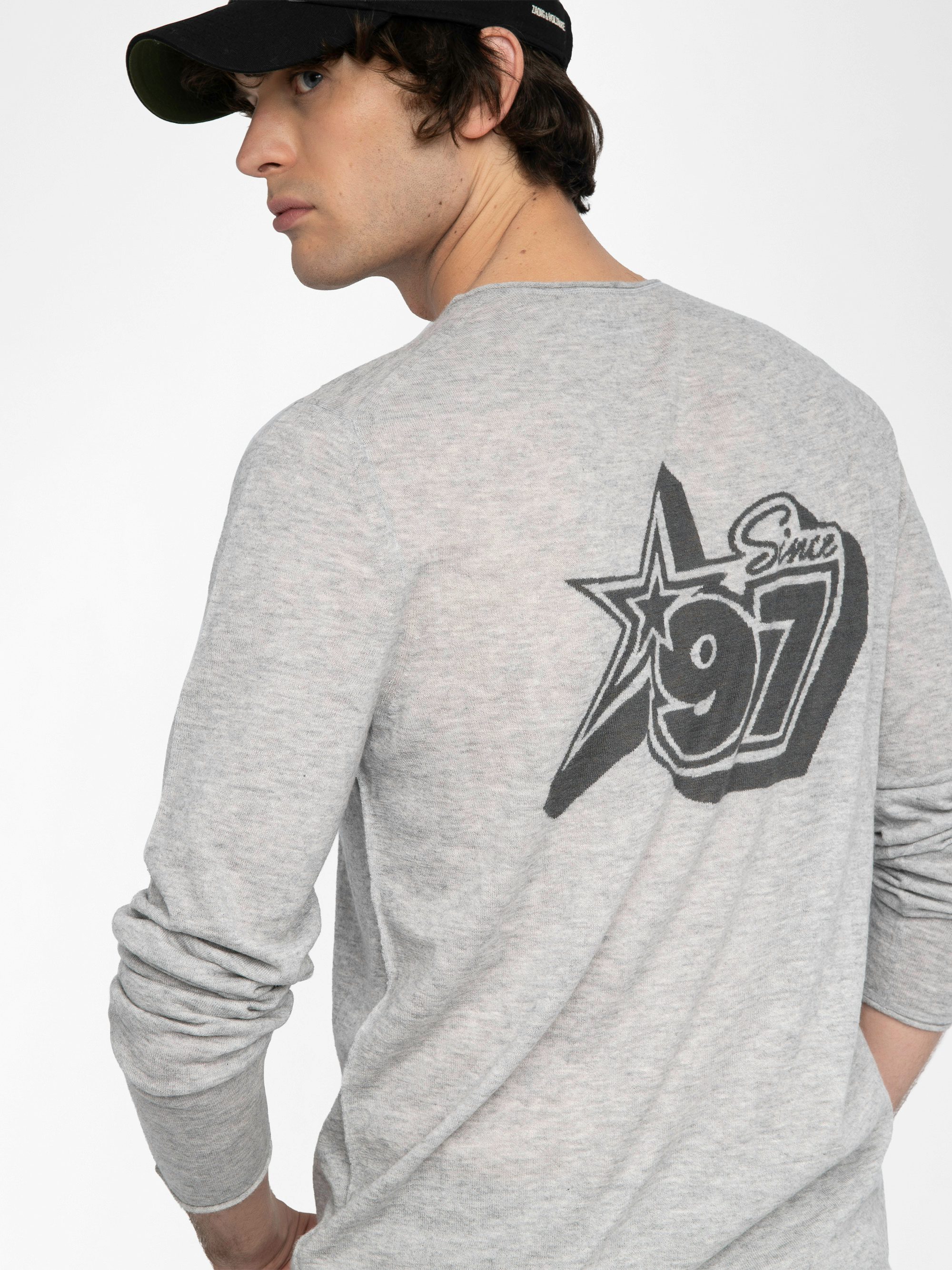 Teiss 100% Cashmere Jumper - Round neck jumper with long sleeves featuring a print on the back.